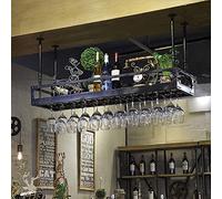 GSACLKES Étiquettes À Vin Plafond Bar Industriel Verre À Vin Rackpendu/Métal Décoration Industrielle Étiquette/Cabinet Organisateur Décor À La Maison Décor Rétro, 80Cm