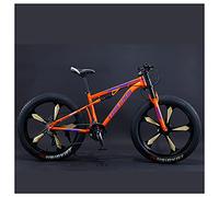 GSACLKES Vtt, Vtt de Montagne, Vtt de Montagne À Queue Dure de Pneu Gras, Double Cadrension Et Fourchettension Vtt Tout Terrain Pour Hommes Femmes, 7 Vitesses, Bleu 3 Parlait/27 Vitesse/Orae 5 A Parlé