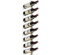 GSACLKES Wine Lovers/Metal Wall Wine Rack, Porta-Vin Mural Avec Porte-Bouteille Et Verre, Porta-Vin Accroché En Métal, Porta-Bouteilles Flottantes, Organisateur de Racks de Chauffage, Or, 8 Bouteill