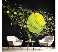 GSAEIMCT 3D Enfant Papier Peint Panoramique Vert Tennis Personnalisé,450X300Cm Art Du Mouvement Grandes Murales Poster Tableaux Pour Salon,Adulte Chambre D'Enfants,Étude Décoration Muraux
