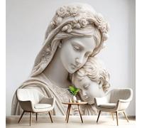 GSAEIMCT Blanc Papier Peint 3D Panoramique Sculpture En Marbre Peinture Design Moderne Photo Murale Décor Mural,Personnages Classiques Pour Salon Chambre Tv Fond D'Enfant Décoration Poster