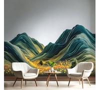 GSAEIMCT Bleu Papier Peint 3D Panoramique Montagne Des Vagues Peinture Design Moderne Photo Murale Décor Mural,Paysage Abstrait Pour Salon Chambre Tv Fond D'Enfant Décoration Poster