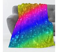 GSAEIMCT Couverture Douillette Arc-en-Ciel Clignotant,Rouge Vert Mode De Luxe,Couverture Douce en Polyester pour Fille,Plaid Confortable en Microfibre,150X200Cm