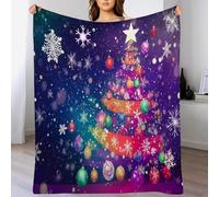 GSAEIMCT Couverture Douillette De Noël 75X100Cm,Couleur Arbre De Noël Coloré Plaid d'hiver Douce Et Chaude en Polaire Noël Flash Art pour Adultes Et Enfants Lit,Sofa Et Canapé-Lit