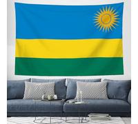 GSAEIMCT Drapeau Rwandais Tapisserie De Drapeau De Campagne Moderne - Drapeau National - Décoration D'Intérieur - 100 X 75 Cm