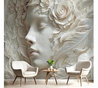 GSAEIMCT Fond D'Écran 3D Mural Blanc Femme Rose Papier Peint Tapisserie Murales Panoramique Personnages En Trois Dimensions Mur De Fond Tv Chambre Enfant Adulte Poster Murales Décoration,250X170Cm