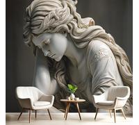GSAEIMCT Gris Papier Peint 3D Panoramique Statues De Marbre Peinture Design Moderne Photo Murale Décor Mural,Personnages Réalistes Pour Salon Chambre Tv Fond D'Enfant Décoration Poster