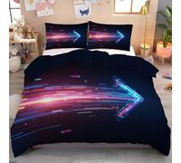 GSAEIMCT Housses De Couette Flèche De Lumière 140X200Cm,Enfant Parure De Lit Imprimé Technologie Dynamique 3D,Housse De Couette en Microfibre Douce Bleu Poudre + Taies d'oreiller 65×65 Cm