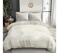 GSAEIMCT Microfibre Housse De Couette 200X200Cm,Rayures De Colline Paysage Abstrait Motif Parure De Lit avec Fermeture Éclair,Crème Réversible Housse De Couette avec Taie d'oreiller