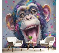 GSAEIMCT Papier Peint 3D Couleur Paint Monkey 150X105Cm Poster Geant Mural Panoramique Peinture Murale Interieur Animaux Colorés Pour Salon Chambre À Coucher D'Enfant Maison Décoration