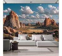 GSAEIMCT Papier Peint Panoramique 3D Rock Park Natural Geology Soie Poster Murale Décoration Red Pour Salon Chambre Fond De Mur Tv Papier Peint Murales, 350X260Cm