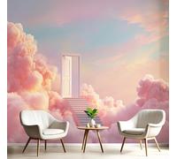 GSAEIMCT Papier Peint Panoramique 3D Soie,Rose Nuages Du Ciel 300X210Cm Paysage De Rêve Pour Salon Chambre À Coucherr Salle Restaurant Enfant Fond Tv Décoration Murale