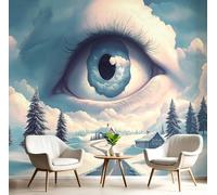 GSAEIMCT Papier Peint Panoramique Blanc Yeux Du Ciel 400X280Cm Revêtement Mural Paysage Fantastique Poster Tableaux Photo Muraux Utilisé Pour Salon Chambre D'Enfant Décoration Murale