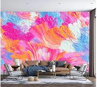 GSAEIMCT Papier Peint Panoramique Coups De Pinceau De Peinture À L'Huile Expressionnisme Abstrait 400X280Cm Soie Personnalisé Fresque Murale Pour Salon Chambre D'Enfants Restaurant Décoration Murale