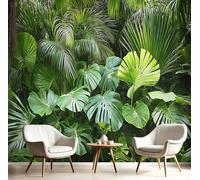 GSAEIMCT Papier Peint Soie Mural 3D Vert Feuilles De Palmier Denses 200X140Cm Muraux Poster Geant Tapisserie Photo Décoration Murale,Plantes Tropicales Salon Chambre Bureau Couloir Peinture Décor