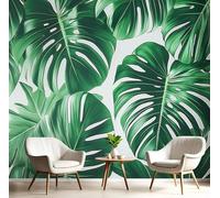 GSAEIMCT Papier Peint Soie Mural 3D Vert Monstera Palmier 300X210Cm Muraux Poster Geant Tapisserie Photo Décoration Murale,Jungle Tropicale Salon Chambre Bureau Couloir Peinture Décor