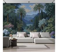 GSAEIMCT Papier Peint Soie Panoramique Peinture Forêt Pluviale Fluviale 300X210Cm Poster Geant Mural 3D,Tapisserie Photo Peinture Murale,Papier Peint Paysages Tropicaux Fresque Pour Salon Chambre