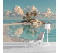 GSAEIMCT Papier Peint Soie Paysages Tropicaux Îles Des Plages Poster Tableaux Photo Muraux Utilisé Pour Salon Chambre Chambre D'Enfant Décoration Murale,450X300Cm