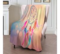 GSAEIMCT Plaid Polaire Attrape-Rêves Solaire Couverture Polaire Sherpa,Moelleuse Douce Chaude Rose Jeté De Canapé,Couvertures Lit 130X150Cm Paysage Coloré pour Enfants Bébé Adultes