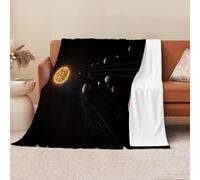 GSAEIMCT Plaid Polaire Planètes du Système Solaire Couverture Polaire Sherpa,Moelleuse Douce Chaude Noir Jeté De Canapé,Couvertures Lit 75X100Cm Espace Sombre pour Enfants Bébé Adultes