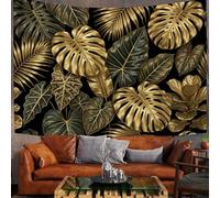 GSAEIMCT Tapisserie Murale Décorative Chambre - Noir Lames De Luxe Botanique Tropicale 100 X 75 Cm Grand - Papier Peint Tissu - Tapestry Aesthetic Wall - Décoration Panoramique
