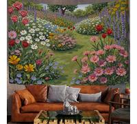 GSAEIMCT Tapisserie Murale Décorative Chambre - Rose Vert Rose Daisy Jardin Botanique 100 X 75 Cm Grand - Papier Peint Tissu - Tapestry Aesthetic Wall - Décoration Panoramique