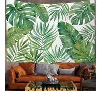 GSAEIMCT Tapisserie Murale Décorative Chambre - Vert Feuilles De Monstera Deliciosa Aquarelle Tropicale 200 X 150 Cm Grand - Papier Peint Tissu - Tapestry Aesthetic Wall - Décoration Panoramique