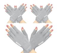 GSAFEME Lot de 3 paires de gants en coton pour eczéma - Mitaines hydratantes pour écran tactile pour dormir au sec - Gants en coton pour homme et femme, gris, taille L/XL