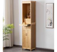 GSATREY Armoire D'Autel, Table De MéDitation Spirituelle, Table D'Autel avec Rangement, Support pour Statues Bouddhistes, Style Chinois, pour PrièRes, Culte(Yellow,40 * 38 cm/15.7 * 15in)
