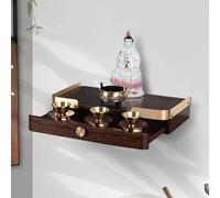 GSATREY Autel Bouddhiste Mural, Tables d'encens de Niche Bouddhistes de Prière, Table d'autel de Méditation, pour la Décoration Intérieure, pour Divination, Culte(Black Brown,60 * 23cm/23.6 * 9.1in)