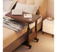 GSATREY Bureau d'ordinateur Portable Roulant Moderne, Table pour Ordinateur Portable Réglable en Hauteur, Pliable Table de Surlit, pour Chambre à Coucher, Bureau, Salon(Brown)