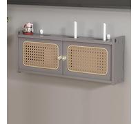 GSATREY Coffret de Rangement pour Routeur, Boîtier de Rangement Ventilé pour Routeur Wi-FI, Armoire Ventilée, Solution de Rangement et de Décoration Optimisée(Grey,60 * 11.5 * 23cm/23.6 * 4.5 * 9in)