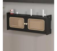 GSATREY Coffret de Rangement pour Routeur, Boîtier de Rangement Ventilé pour Routeur Wi-FI, Armoire Ventilée, Solution de Rangement et de Décoration Optimisée(Black,60 * 11.5 * 23cm/23.6 * 4.5 * 9in)