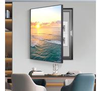GSATREY Électrique Tableau Électrique Cacher, Peintures Art Mural, avec Cadre Poster DéCoration Salon, Étanche À la Poussière et À l'eau, pour Bureau, Restaurant(Blue-D,30 * 40cm/11.8 * 15.7in)
