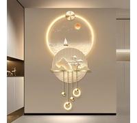 GSATREY Peinture Murale 3D avec Lumières LED, Décoration Murale LED Moderne, Sculptures Murales de Paysage, Art Mural Éclairé pour Entrée, Couloir, Salon(White1,60 * 136cm/23.6 * 53.5in)