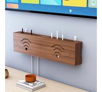 GSATREY Rangement Box Internet, Support de Routeur Wi-FI sans Fil, Signal Wi-FI Optimal et Dissipation Thermique, Décoration Murale pour Salon Chambre Bureau(Brown,60 * 20cm/23.6 * 7.9in)