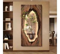 GSATREY Sculptures Murales 3D, Peinture Murale Décorative 3D avec Culture Hydroponique, Sculpture Artistique, pour Les Entrées, Chambres, Salons Couloirs(Brown5,60 * 120cm/24 * 47.5in)