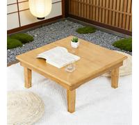 GSATREY Table à Thé Portable en Bambou, Table Basse Pliante Japonaise en Bambou, Bureau Portable Ordinateur, Compacte, pour Salon, Chambre ou Baie Vitree(70 * 70 * 27cm/27.6 * 27.6 * 10.6in)