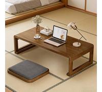 GSATREY Table d'appoint en Bambou avec Pieds Pliables, Tatami Japonaise, Table de Thé Zen en Bois Véritable, Facile À Nettoyer et Ranger(Brown,100 * 50cm/39.4 * 19.7in)