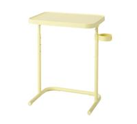 GSATREY Table d'appoint en Forme C, Table de Chevet Pliable, Petit Bureau Debout, Hauteur Réglable 60-70CM, Super Robuste et Stable, pour Écrire pour Dessiner(Light Yellow)