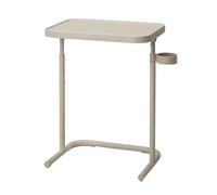GSATREY Table d'appoint en Forme C, Table de Chevet Pliable, Petit Bureau Debout, Hauteur Réglable 60-70CM, Super Robuste et Stable, pour Écrire pour Dessiner(Beige)