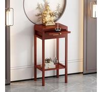 GSATREY Table d'autel Bouddhiste, Table d'autel en Bois Massif avec Tiroir et Étagère Extensible, Autel Bouddhiste 2 Niveaux, pour Méditation, Salon(50 * 30 * 101cm/19.7 * 11.8 * 39.8in)