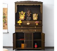 GSATREY Table D'autel De Sanctuaire, Table de Prière de Style Oriental Armoire de Rangement, Niche De Bouddha Chinois, Étagère pour Statue de Bouddha(100 * 36 * 186cm/39.4 * 14.2 * 73.2in)