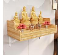 GSATREY Table d'autel, Support Mural pour Statue Bouddhiste avec Table d'autel, Brûleur D'encens, Piédestal Bouddha for Encens, Offrandes Et Rituels Spirituels(Yellow,60 * 40cm/23.6 * 15.7in)