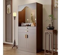 GSATREY Table d'autel, Table de Prière de Style Oriental Armoire de Rangement, Autel de Sanctuaire de Bouddha, pour la Relaxation, Prière, Salon, Chambre(Brown)