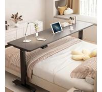 GSATREY Table de Lit avec Roulette Réglable en Hauteur, Table d'ordinateur Mobile, Chariot d'Ordinateur Roulant, pour Manger, Lire et Utiliser au Bureau(Black1,130cm/51.2in)