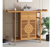 GSATREY Table De MéDitation Spirituelle, Table D'Offrande sur PiéDestal Chinois, Portance Ultra-RéSistante, avec Tiroir Rangement, Sculpté Main, pour PrièRes, Culte(Yellow,150 * 40cm/59 * 15.7in)