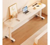 GSATREY Table de Soins Mobile, Chariot d'Ordinateur Roulant, 360° d'ordinateur Levage Rotatif, Hauteur Réglable, pour Manger, Lire et Utiliser au Bureau(White,80 * 50cm/31.5 * 19.7in)