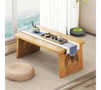 GSATREY Table de Tatami Pliable en Bambou, Style Japonais, Table Basse pour Cérémonie du Thé et Méditation, Design Économiseur d'Espace pour Petits Salons(Yellow,90 * 48 * 35cm/35.4 * 18.9 * 13.8in)