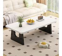GSATREY Table Japonaise Basse, Table de Sol Japonaise avec Pieds en Forme de U, Montage Facile, pour Méditation, Salon, Bureau, Salle À Manger, Balcon(White-1,100 * 60cm/39.4 * 23.6in)